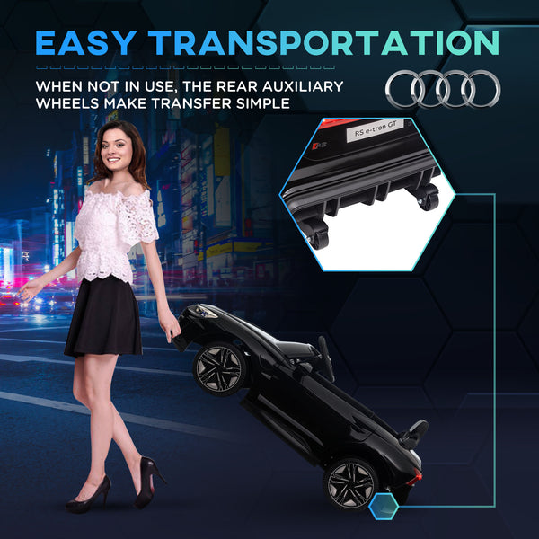 English Elm Aosom Licensed Audi 12v Electric Ride on Toy Car with Remote Suspension and Lights Black W2225P229675