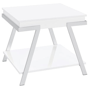 English Elm Nuberg Driftwood Gray Living Room Coffee and End Table Set with Storage Shelves B062S01592