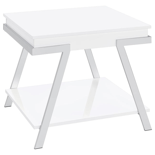 English Elm Nuberg Driftwood Gray Living Room Coffee and End Table Set with Storage Shelves B062S01592