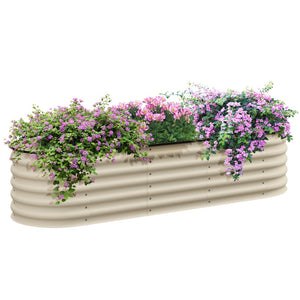 English Elm Outsunny Galvanized Raised Garden Bed Kit 6.5' X 2' For Easy Diy Planting Of Flowers & Vegetables W2225P200929-GIGA