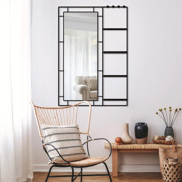 English Elm Ines Modern Vanity Mirror With Multi-Functional Shelf For Stylish Storage & Clear Reflection, Silver Frame W708P379169