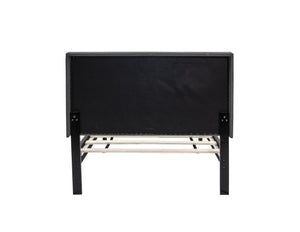 English Elm Modern Full Bed Brushed Linen Channel Tufted Headboard Charcoal Upholstered Frame B011P415829