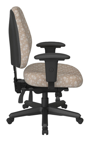 OSP Home Furnishings Ergonomics Chair Adjustable Lumbar Support Seat for Productive Home Office Comfort Birch 43808-K106