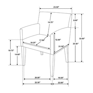 English Elm Set Of 2 Charcoal Grey Upholstered Dining Arm Chairs For Stylish Comfort And Modern Elegance B016P227286-GIGA
