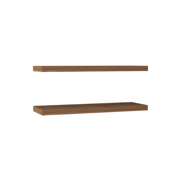 English Elm Ecco Floating Shelves Set of 2 — 31.5" Wall-Mounted Matte Particle Board Shelves with Hidden Brackets and Sturdy Support Dark Brown 32 L x 11 W x 4 H B070P242485