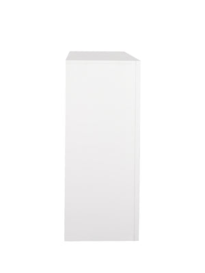 English Elm Marilla Elegant Silver Chest with Dovetail Drawers, Nickel Hardware, Durable Wood Veneers for Home Storage White 43 L x 61 W x 19 H B078118258