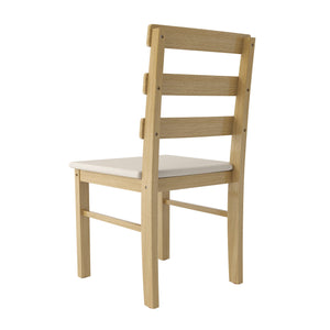 English Elm Original Solid Wood Dining Table and Chairs Set 5-Piece – Sturdy 275lb Capacity, Modern Rustic Design Natural Wood W395P316334