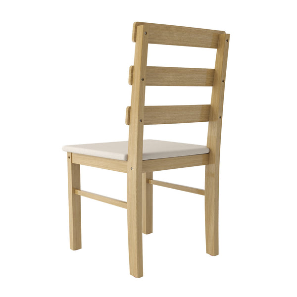 English Elm Original Solid Wood Dining Table and Chairs Set 5-Piece – Sturdy 275lb Capacity, Modern Rustic Design Natural Wood W395P316334