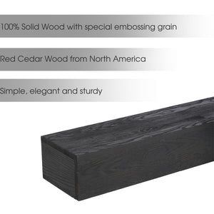 English Elm 48'' Solid Western Red Cedar Floating Mantel Shelf Rustic Farmhouse Wall Display W2640P358910