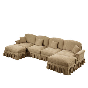 English Elm Classic U-Shape 4-Seater Modular Sectional Sofa With Customizable Styles & Cloud-Like Comfort W3041S00251