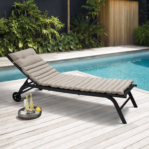 English Elm 2pcs Outdoor Chaise Lounge Cushion Set Polyester Piped Patio Replacement Pair W2911P211855