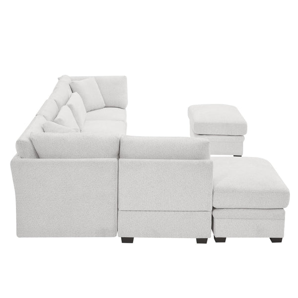 English Elm Christopher Knight Home® - 7-Piece Reversible Modular Corner Sectional - Beige Fabric, Flexible Seating For Modern Living Spaces N771P345839_N771P345840_N771P345841_N771P345842M