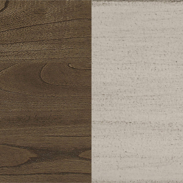 English Elm Seaside Nutmeg Starburst Dining Table in Rustic Cream Finish with Arched Ladder Back Charm, Cozy Upholstery B062P358242