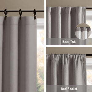 English Elm 2-pk 52x95 Total Blackout Curtain Panels Noise Reducing Embossed Bedroom Set Grey B035P496619