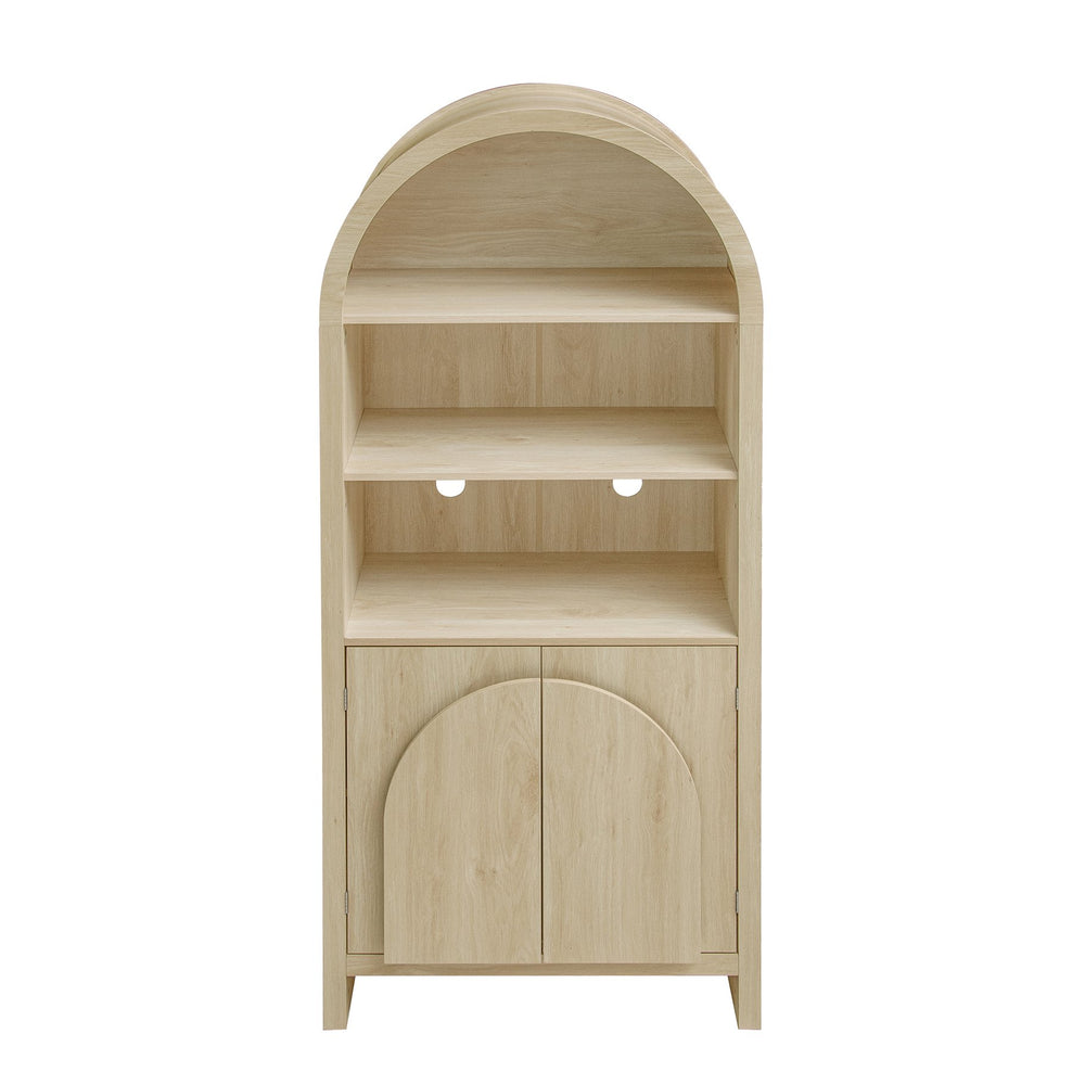 English Elm Arched Modern Farmhouse Storage Cabinet With Adjustable Shelves For Kitchen, Living Room & More W688P278910