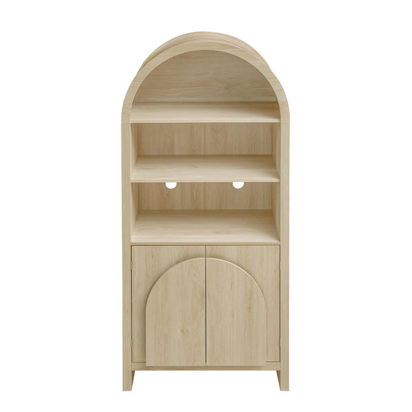 English Elm Arched Modern Farmhouse Storage Cabinet With Adjustable Shelves For Kitchen, Living Room & More W688P278910