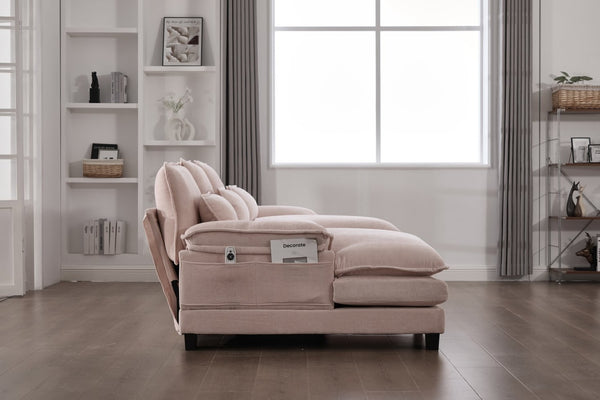 English Elm United We Win U-Shaped Modular Cloud Couch, 110" Chenille Sectional With Memory Foam & Storage W1568S00236-GIGA