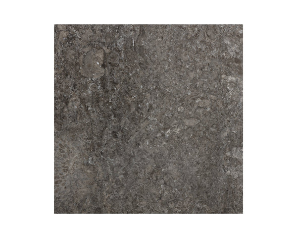 Sunpan Arden Rustic End Table with Grey Marble Top & Oak Shelf in Gold Iron Frame - Stylish & Unique Décor