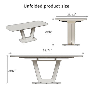 English Elm 62.4" Extendable Mdf Dining Table Mid-century Industrial Style with Bold X Metal Legs W2189S00825