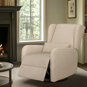 JLA Home Madison Park - Power Recliner Plush 3‑in‑1 Swivel Glider with USB/USB‑C Charging, Storage Pocket, Linen Look Fabric MP103-1271