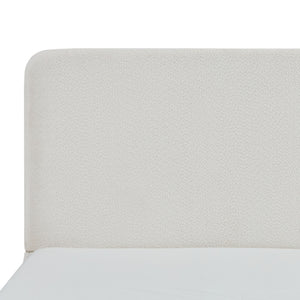 English Elm Canter Upholstered Bed - 52" Tall Headboard In Pearl White Chenille - Stylish, Easy Assembly & No Box Spring! B083P373033