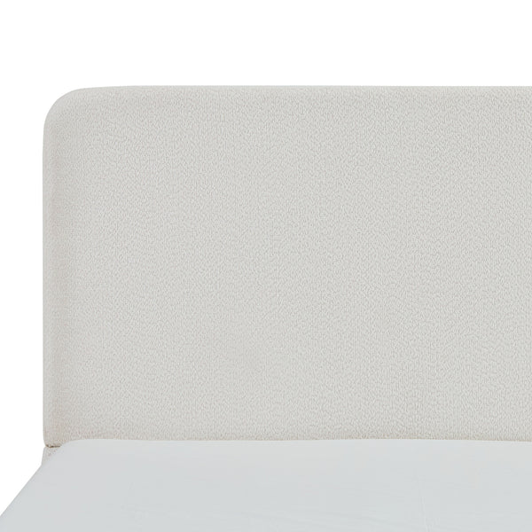 English Elm Canter Upholstered Bed - 52" Tall Headboard In Pearl White Chenille - Stylish, Easy Assembly & No Box Spring! B083P373033