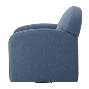 English Elm Edie Modern Blue Swivel Chair - Plush Coil Spring Seat, Hemp-Like Durable Fabric, 360° Comfort, No Assembly Required B050P322598