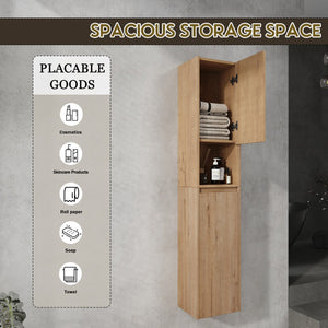 English Elm 12" Bathroom Side Cabinet - Modern Float Mount, Soft Close Doors & Reversible Design For Space-Saving W999S00375