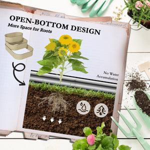 English Elm Outsunny 3 Tier Galvanized Steel Raised Garden Bed with Open Bottom Stair Step Design W2225P174395