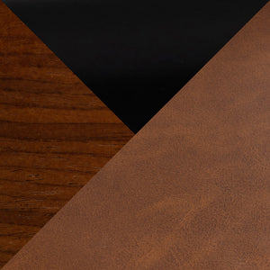English Elm Fixed-height Swivel Counterstools Walnut Frame Camel Faux Leather Kitchen Bar Set B202S01750