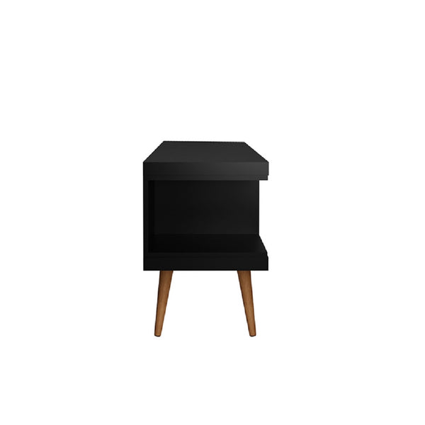 English Elm Utopia 53" TV Stand with Splayed Solid Wood Legs, Cable Management & Ample Storage for 50" TVs Black B365P398378