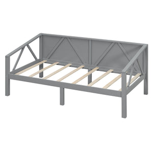 English Elm Twin Daybed Frame Solid Pine Sofa Bed for Guest Room Studio or Teen Bedroom Gray N708P266719E