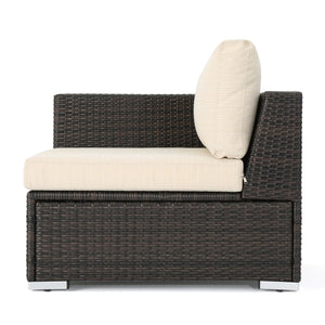 English Elm Christopher Knight Home® - SANTA SANTA ROSA Left Armchair in Grey Rattan with Aluminum Frame — Weatherproof, Modern Comfort Multi 65057.00ALUMBRN