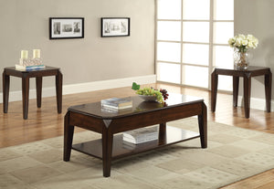 English Elm Docila Walnut Finish Coffee Table with Spring Lift Top, Hidden Storage & Tapered Wooden Legs B2726P256665