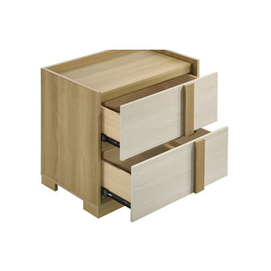 English Elm 2-drawer Italian Modern Nightstand Two-tone Wood Melamine Finish Bedroom Storage B016P453624