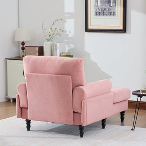 English Elm Modern Chenille Recliner Chaise Lounge Sofa Chair with High-Resilience Foam, Wide Seat, 550lb Capacity Pink W395P371343