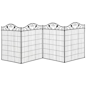 English Elm Outsunny Steel Vine Panel Garden Border Fence Set Powder Coated Yard Edging 4 Pack W2225P174526