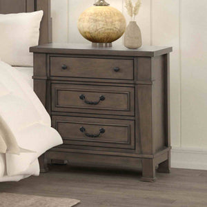 English Elm Transitional Dark Walnut Nightstand with Usb Charging Dovetail Drawers Bedroom B2741P435887