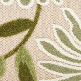 Nourison Aloha ALH33 Machine Made Power-loomed Narrow Border Indoor/Outdoor Outdoor Tropical Rug Ivory Green, Ivory Green 100% Polypropylene 99446953513