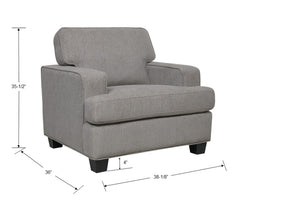 English Elm Wallace & Bay - Gray Accent Chair - Stylish Contemporary Fabric Seating For Living Rooms, Bedrooms & Reading Nooks B361P384445-GIGA