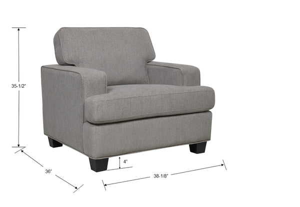 English Elm Wallace & Bay - Gray Accent Chair - Stylish Contemporary Fabric Seating For Living Rooms, Bedrooms & Reading Nooks B361P384445-GIGA