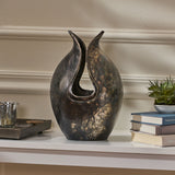 Christopher Knight Home® - Noble House - Sasser Handcrafted Aluminum Decorative Vase, Charcoal