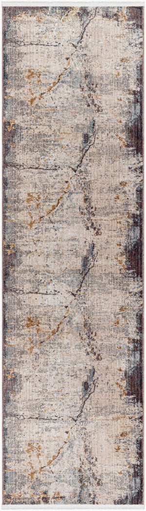 Livabliss Aida Machine Woven Polyester Accent Rug with Fringe Detail for Entryways Beige, Medium G 2'7" x 9' AAD2302-279