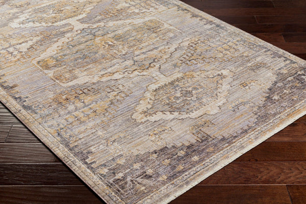 Livabliss Aida Traditional Fringe Accent Rug Polyester Pile Entryway Bedside Turkey Woven Beige, Gray 2' x 2'11" AAD2303-2211