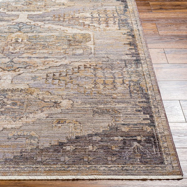 Livabliss Aida Traditional Fringe Accent Rug Polyester Pile Entryway Bedside Turkey Woven Beige, Gray 2' x 2'11" AAD2303-2211