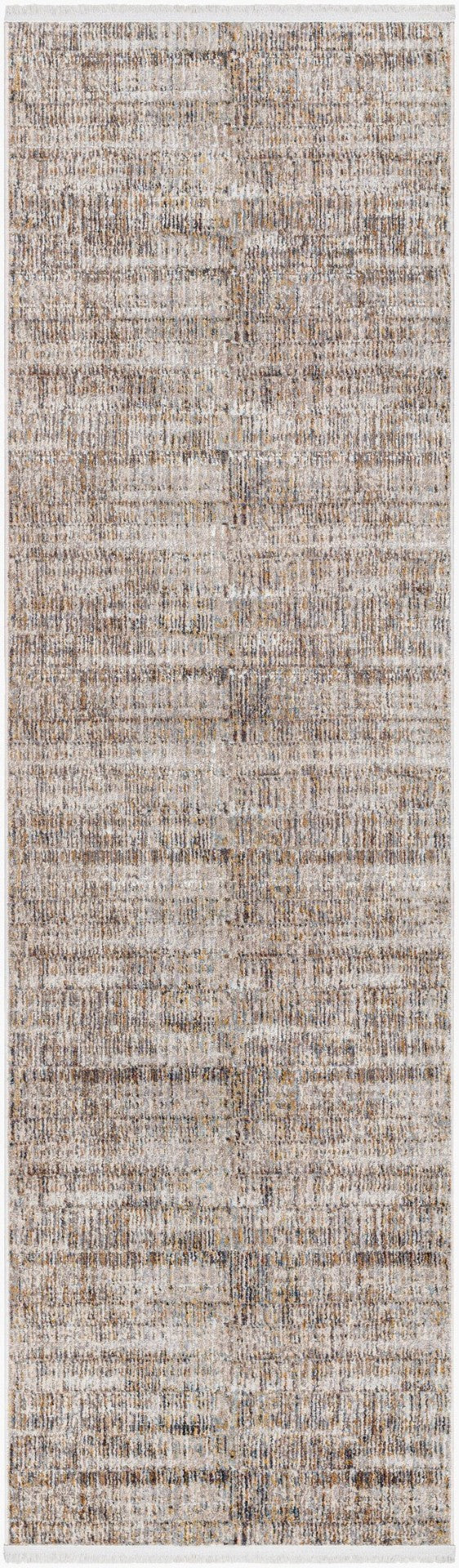 Livabliss Aida Fringe Border Polyester Accent Rug Turkish Woven for Entryways and Cozy Bedrooms Ivory, Medium G 2'7" x 9' AAD2304-279
