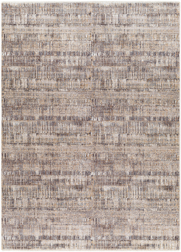 Aida AAD-2304 8'10" x 13' Machine Woven Rug AAD2304-81013  Ivory, Medium Gray, Charcoal, Tan, Deep Teal, Beige Surya