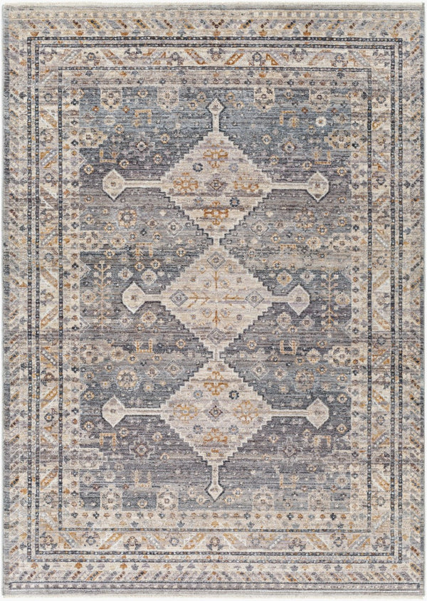 Livabliss Aida Machine Woven Turkish Area Rug with Fringe Detail for Entryways and Hallways Medium Gray, Gr 7'10" x 9'8" AAD2305-71098