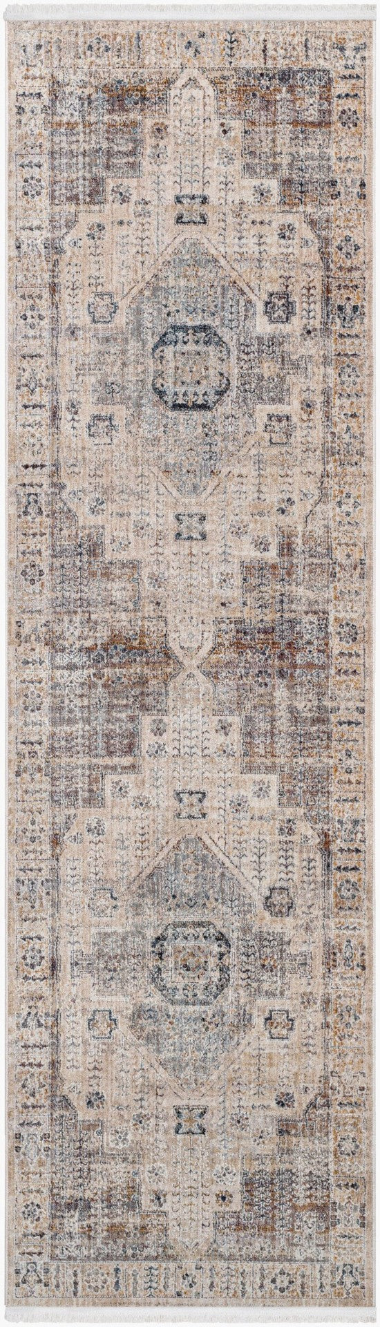 Livabliss Aida Traditional Runner Rug with Fringe Trim Polyester Weave for Hallways AAD2307-279