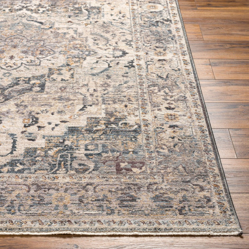 Livabliss Aida Medallion Turkish Polyester Area Rug with Fringe Border for Entryway or Hallway Beige, Medium G 8'10" x 13' AAD2311-81013